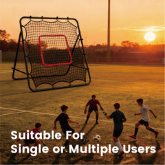 1m Football Rebounder Net Soccer Training Kickback Target Bounce Wall Detachable Metal Frame and PE Net For Passing Shooting Practice Sports Skills Trainer