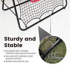 1m Football Rebounder Net Soccer Training Kickback Target Bounce Wall Detachable Metal Frame and PE Net For Passing Shooting Practice Sports Skills Trainer