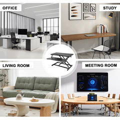 Standing Desk Riser Height 13cm-49cm Height Adjustable Portable Monitor Laptop Stand-Up Desk Dual Mode Sit-to-Stand Tabletop Riser 15kg Load with Spring Lift