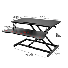 Standing Desk Riser Height 13cm-49cm Height Adjustable Portable Monitor Laptop Stand-Up Desk Dual Mode Sit-to-Stand Tabletop Riser 15kg Load with Spring Lift