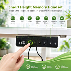 Electric Standing Desk 140 x 60cm Ergonomic Sit Stand Desk Height Adjustable with Hanging Hooks and Cable Management Home Office Computer White