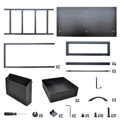 80cm Study Desk Home Office Computer Desk with 2 Fabric Drawers Side Pocket and Hook Modern Small Writing Table for Bedroom Dorm Small Spaces Black