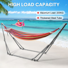 2 in 1 Swing Hammock Portable Heavy Duty Hammock Frame Stand Foldable Lying Hammock and Hammock Chair with Carrying Bag for Garden Camping Max Load 200kg