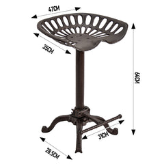 Adjustable Bar Stool Kitchen Swivel Counter Barstool Dinning Chair Hip Curve Design Tractor Seat Stool Cast Iron 56-74cm for Dinning Cafe Outdoor