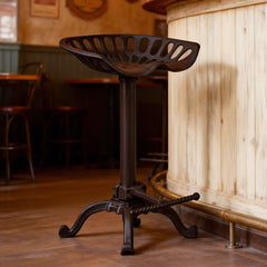 Adjustable Bar Stool Kitchen Swivel Counter Barstool Dinning Chair Hip Curve Design Tractor Seat Stool Cast Iron 56-74cm for Dinning Cafe Outdoor
