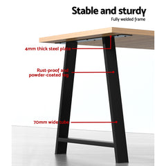 Artiss Set of 2 Table Legs Coffee Dining Table Legs DIY Metal Leg 72X50cm