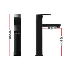 Cefito Bathroom Basin Mixer Tap Square Tall Faucet Vanity Laundry Black