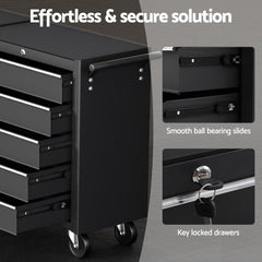 Giantz Tool Chest Trolley 10 Drawers Toolbox Storage Black
