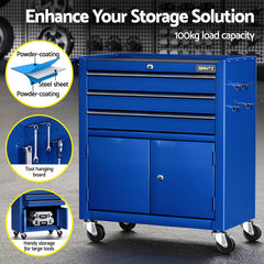 Giantz 3 Drawer Tool Box Cabinet Chest Toolbox Garage Storage Organiser