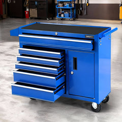 Giantz 6 Drawer Tool Chest Trolley Cabinet Cart Toolbox Storage Organiser Wheels