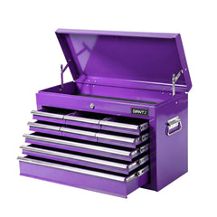Giantz 9-Drawer Tool Cabinet Chest Toolbox Heavy Duty Garage Storage Organiser Purple