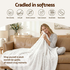 Giselle 127x152cm Throw Blanket Fleece Soft Lightweight Cozy Sofa Couch Bed Throw