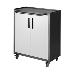 Giantz Rolling Tool Cabinet Heavy-Duty Storage Cabinet Adjustable Shelf Black and Grey