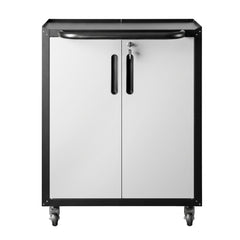 Giantz Rolling Tool Cabinet Heavy-Duty Storage Cabinet Adjustable Shelf Black and Grey