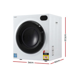Devanti 6kg Tumble Dryer, Intelligent Touch Screen Clothes Dryer with 4 Drying Modes Stainless Steel Drum, 54x60x67.5cm