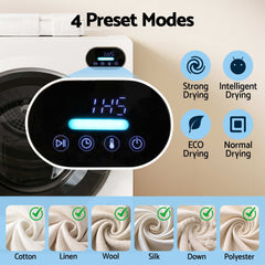 Devanti 6kg Tumble Dryer, Intelligent Touch Screen Clothes Dryer with 4 Drying Modes Stainless Steel Drum, 54x60x67.5cm