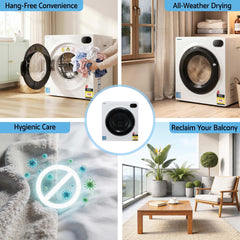 Devanti 6kg Tumble Dryer, Intelligent Touch Screen Clothes Dryer with 4 Drying Modes Stainless Steel Drum, 54x60x67.5cm