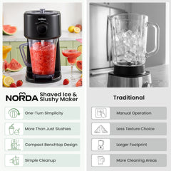 NORDA 1.1L Slushie Machine Shaved Ice Maker 3 Texture Levels Black