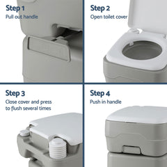 Weisshorn 20L Portable Camping Toilet Shower Tent Changing Room Outdoor Loo Set