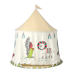 Keezi Kids Play Tent Playhouse Castle with Window Flag Carry Bag 115cmx115cm
