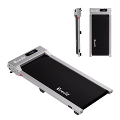 Everfit 3 in 1 Walking Pad Treadmill 12% Incline Under Desk Treadmills for Home Gym With 38cm Wide Belt Silver