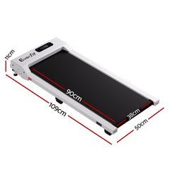Everfit 3 in 1 Walking Pad Treadmill 12% Incline Under Desk Treadmills for Home Gym With 38cm Wide Belt White