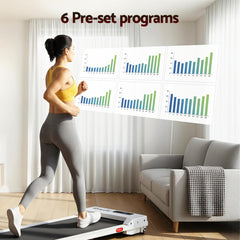 Everfit 3 in 1 Walking Pad Treadmill 12% Incline Under Desk Treadmills for Home Gym With 38cm Wide Belt White