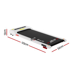 Everfit Treadmill Electric Walking Pad Incline Under Desk Home Gym 380mm White