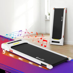 Everfit Treadmill Electric Walking Pad Incline Under Desk Home Gym 380mm White