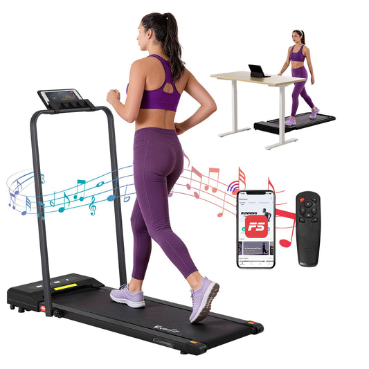 Everfit 2 in 1 Treadmill Electric Walking Pad Under Desk Home Gym Fitness 380mm Black