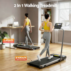 Everfit 2 in 1 Treadmill Electric Walking Pad Under Desk Home Gym Fitness 380mm Grey