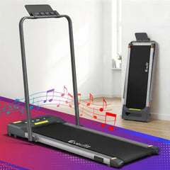 Everfit 2 in 1 Treadmill Electric Walking Pad Under Desk Home Gym Fitness 380mm Grey