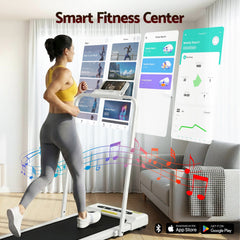 Everfit 2 in 1 Treadmill Electric Walking Pad Under Desk Home Gym Fitness 380mm White