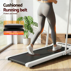 Everfit 2 in 1 Treadmill Electric Walking Pad Under Desk Home Gym Fitness 380mm White