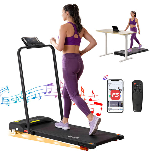 Everfit 3 in 1 Treadmill Electric Walking Pad Under Desk Office Home Gym Incline 380mm Black