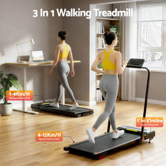 Everfit Treadmill Electric Walking Pad Incline Under Desk 380mm Black