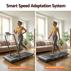 Everfit 2 in 1 Treadmill Electric Walking Pad Under Desk Home Gym Fitness 400mm Grey