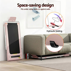 Everfit 2 in 1 Treadmill Electric Walking Pad Under Desk Home Gym Fitness 400mm Pink