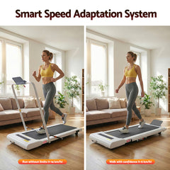 Everfit Treadmill Electric Walking Pad Under Desk Home Gym Fitness 400mm White