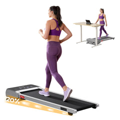 Everfit 3 in 1 Walking Pad Treadmill 20% Auto Incline Under Desk Treadmills for Home Gym With 40cm Wide Belt Sliver