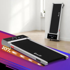 Everfit 3 in 1 Walking Pad Treadmill 20% Auto Incline Under Desk Treadmills for Home Gym With 40cm Wide Belt Sliver
