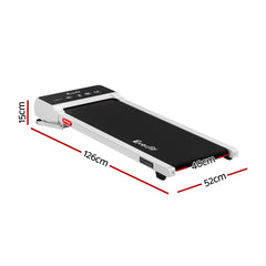 Everfit 3 in 1 Walking Pad Treadmill 20% Auto Incline Under Desk Treadmills for Home Gym With 40cm Wide Belt White