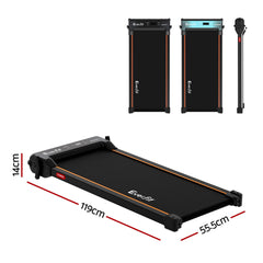 Everfit 2 in 1 Walking Pad Treadmill Dual-Sided Under Desk Treadmills with Foot Massage for Home Gym with App Control Black