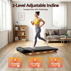 Everfit 3 in 1 Treadmill Electric Walking Pad with Incline Under Desk Home Gym Black