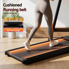 Everfit 3 in 1 Walking Pad Treadmill With Led Lights Foldable Under Desk Treadmills for Home Gym 40cm Wide Belt Black