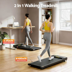 Everfit 2 in 1 Treadmill Electric Walking Pad Under Desk Home Gym Fitness 400mm Black