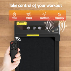 Everfit 2 in 1 Treadmill Electric Walking Pad Under Desk Home Gym Fitness 400mm Black