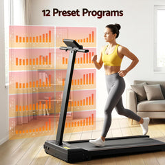 Everfit Walking Pad Treadmill 2 in 1 Foldable for Home Gym 40cm Wide Belt 12 Programs with App