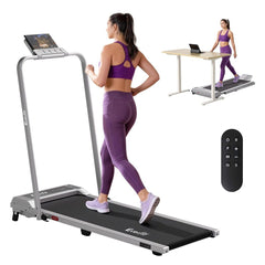 Everfit 3 in 1 Walking Pad Treadmill 12% Incline Foldable Under Desk Treadmills for Home Gym With 40cm Wide Belt Silver
