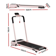 Everfit 3 in 1 Walking Pad Treadmill 20% Auto Incline Under Desk Foldable Treadmills for Home With 40cm Wide Belt Pink